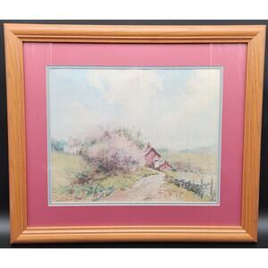 Countryside Paul Sawyier Lithograph 1470/1500 Framed Oak 22x20 COA 1996